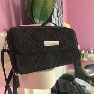 Vera Bradley Black All-in-One Crossbody Wallet